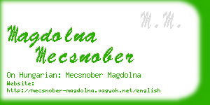 magdolna mecsnober business card